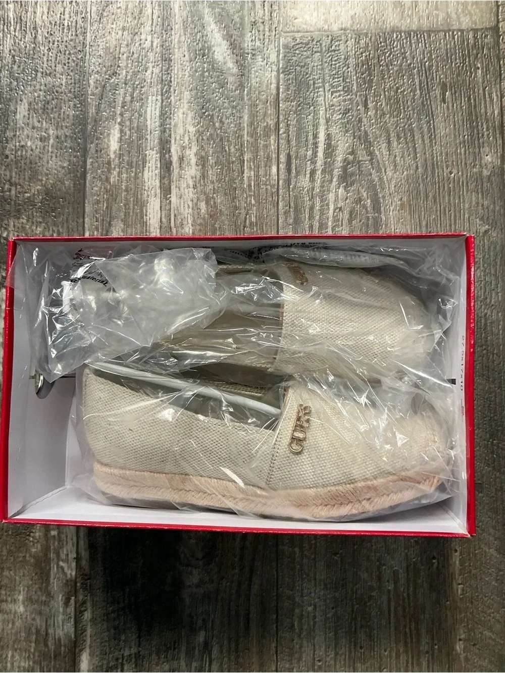 GUESS Women's Cream Espadrille Loafer Size 5